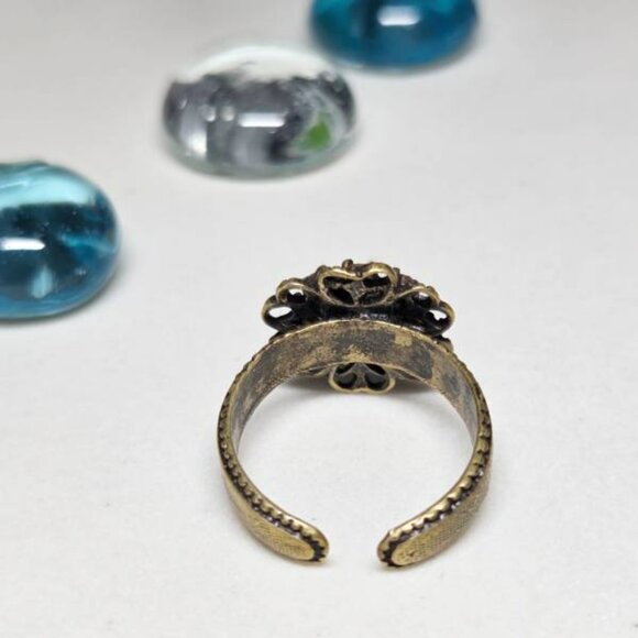 Kenny Ma Style Pink Crystal Ring Flower Ring Victorian Style - Picture 4 of 5